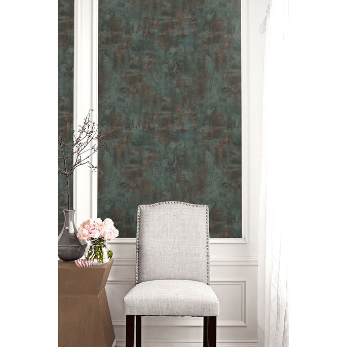 Seabrook Designs Rustic Stucco Faux Rust &amp; Forest Green Wallpaper image 2 of 2