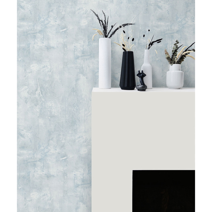 Seabrook Designs Rustic Stucco Faux Powder Blue Wallpaper image 2 of 2