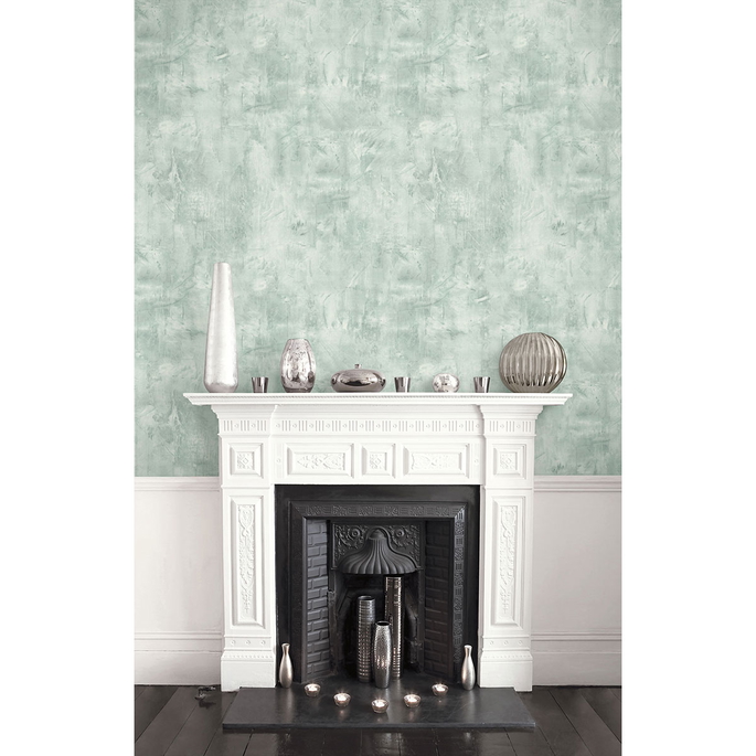 Seabrook Designs Rustic Stucco Faux Green Mist Wallpaper image 2 of 2