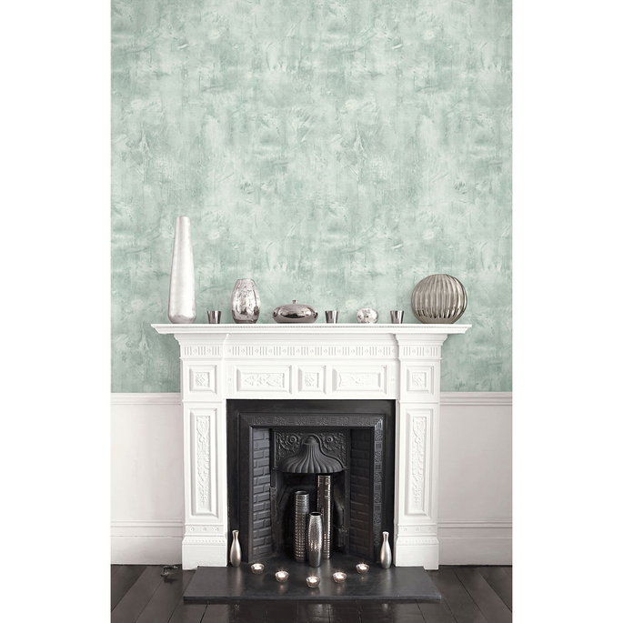 Seabrook Designs Rustic Stucco Faux Green Mist Wallpaper image 2 of 2