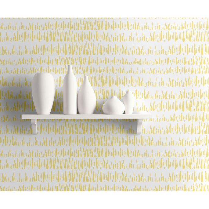 Seabrook Designs Brush Marks Buttercup &amp; White Wallpaper image 2 of 2