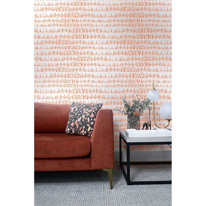 Seabrook Designs Brush Marks Orangesicle Wallpaper image 2 of 2
