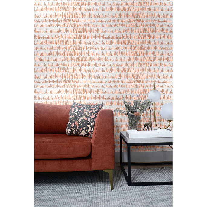 Seabrook Designs Brush Marks Orangesicle Wallpaper image 2 of 2