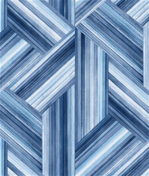 Seabrook Designs Geo Inlay Denim & Sky Blue Fabric