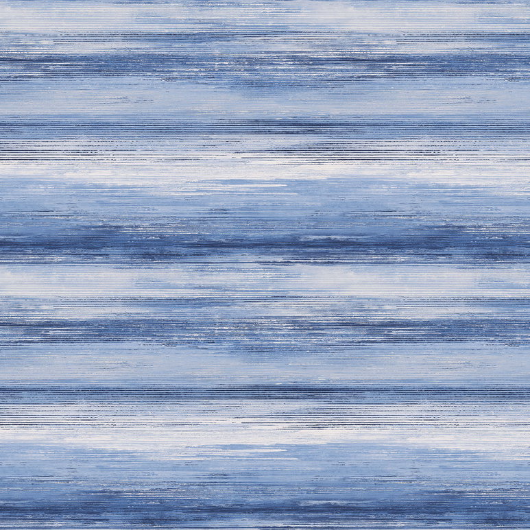 Seabrook Designs Sunset Stripes Moody Blue &amp; Frost Fabric