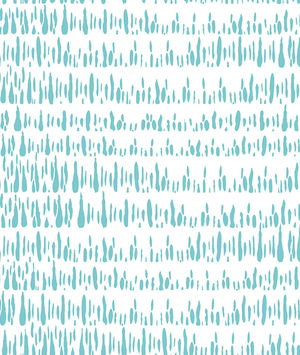 Seabrook Designs Brush Marks Teal & White Fabric
