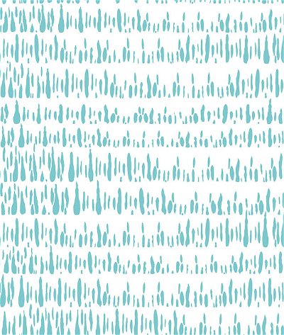 Seabrook Designs Brush Marks Teal & White Fabric