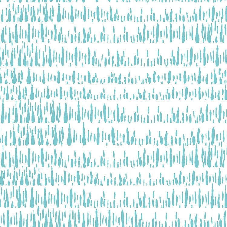 Seabrook Designs Brush Marks Teal & White Fabric
