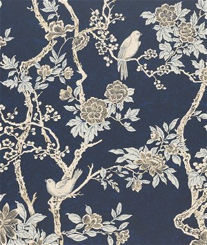 Ralph Lauren Marlowe Floral Prussian Blue Wallpaper