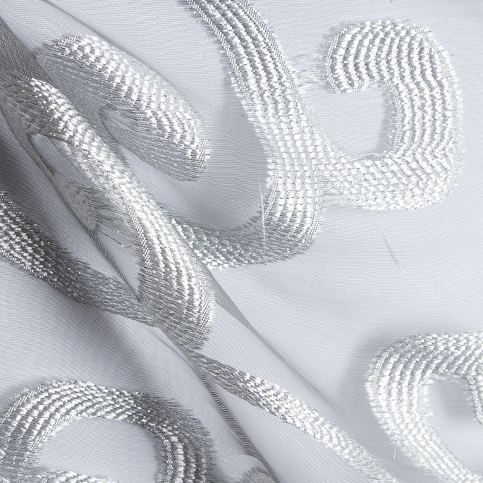 Eroica 110" Manhattan Sheer Silver Fabric image 2 of 2