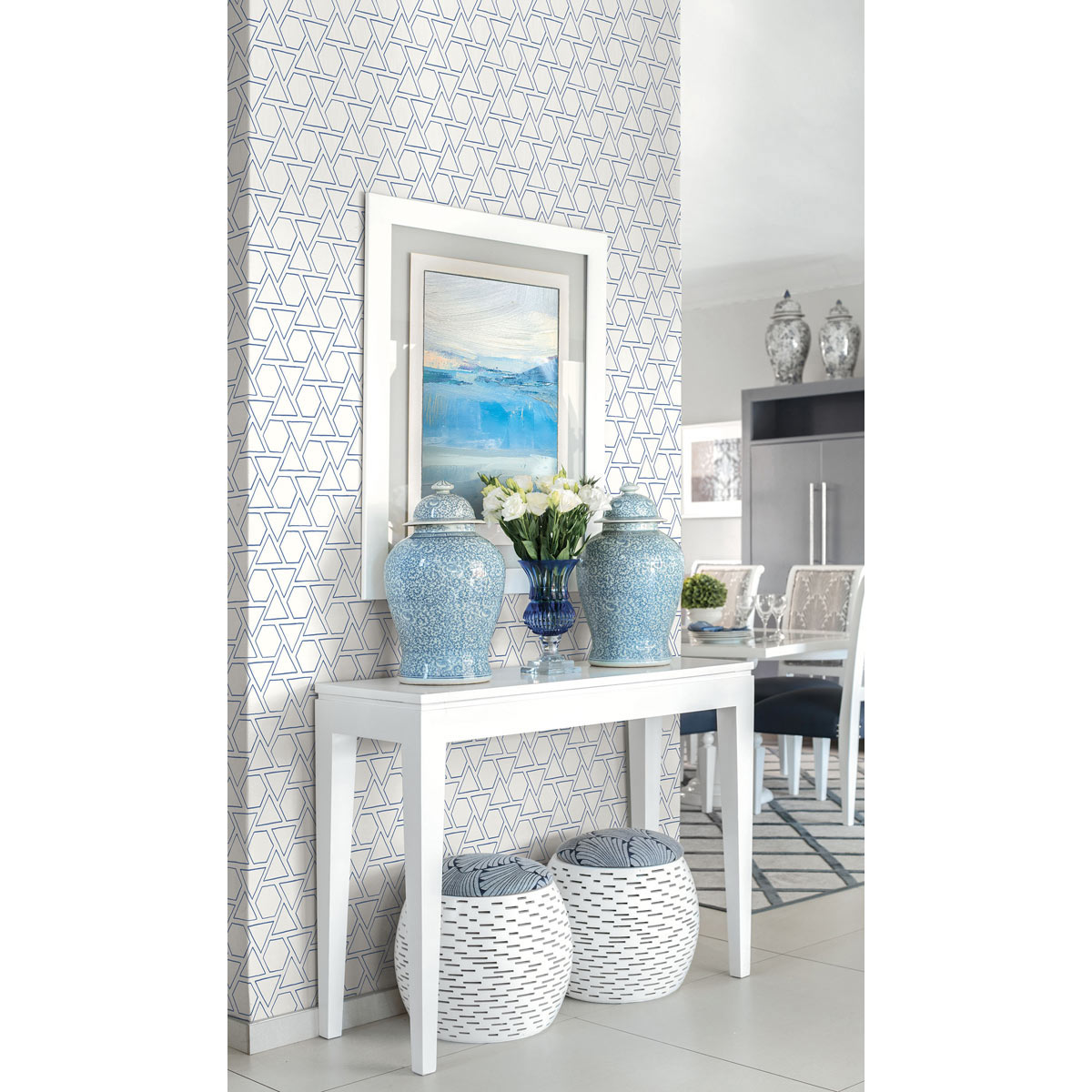 Seabrook Designs Sun Shapes Coastal Blue Wallpaper | OnlineFabricStore