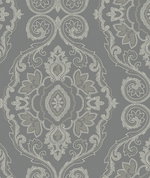 Seabrook Designs Nautical Damask Black Sands Wallpaper