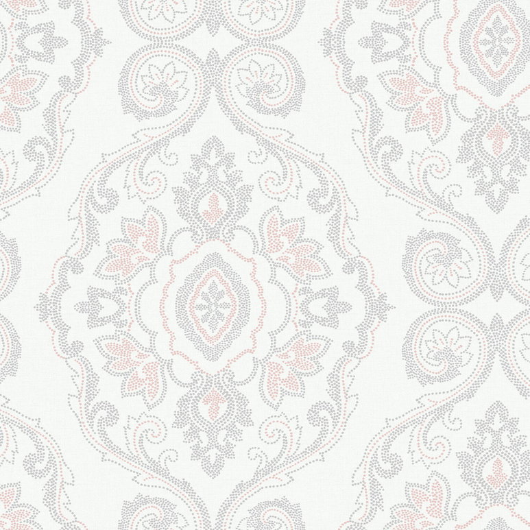 Seabrook Designs Nautical Damask Pink Sunset Wallpaper