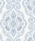 Seabrook Designs Nautical Damask Coastal Blue Wallpaper
