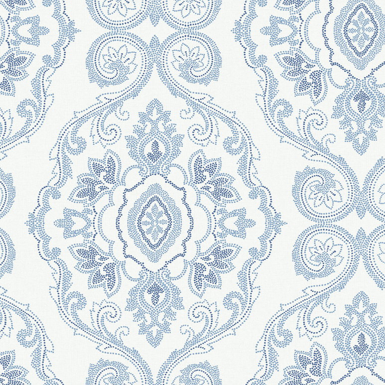 Seabrook Designs Nautical Damask Coastal Blue Wallpaper