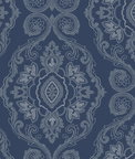 Seabrook Designs Nautical Damask Nautical Blue Wallpaper