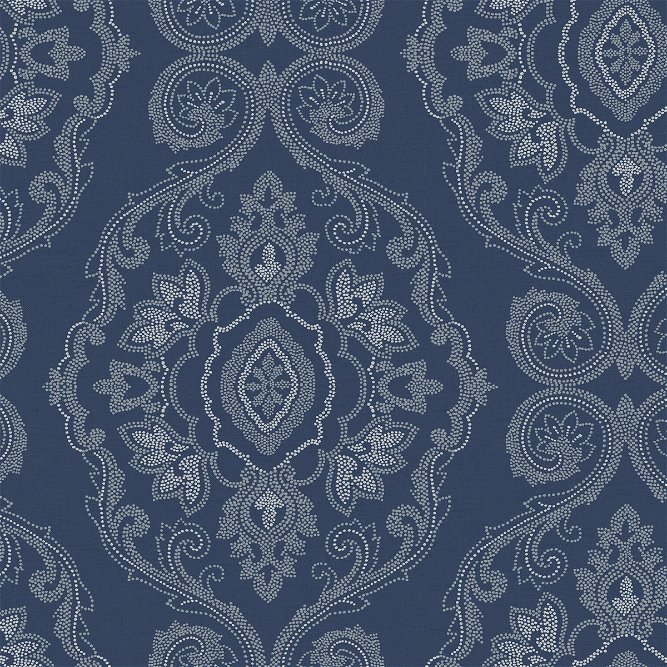 Seabrook Designs Nautical Damask Nautical Blue Wallpaper
