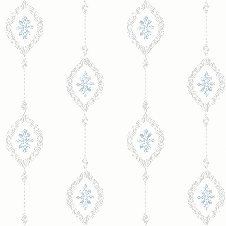 Seabrook Designs Sand Dollar Stripe Blue Oasis Wallpaper