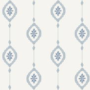 Seabrook Designs Sand Dollar Stripe Coastal Blue Wallpaper