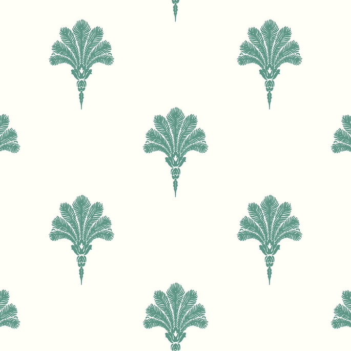 Seabrook Designs Summer Fan Tropic Green Wallpaper image 1 of 2