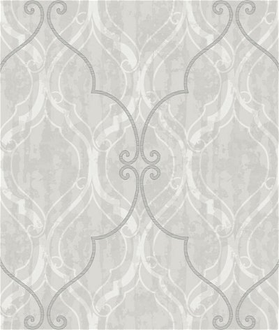 Seabrook Designs Corsica Ogee Gray Wallpaper