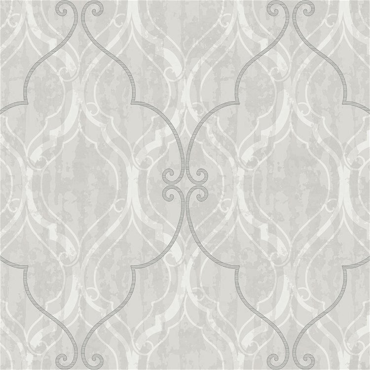 Seabrook Designs Corsica Ogee Gray Wallpaper
