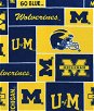 Michigan Wolverines Allover NCAA Fleece Fabric