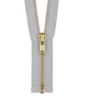 YKK 30" Chrome Gray #5 Brass Open End Zipper