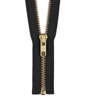 YKK 30" Black #5 Brass Open End Zipper