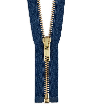 YKK 30 inch Crayon Blue #5 Brass Open End Zipper