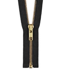 YKK 36" Black #5 Brass Open End Zipper