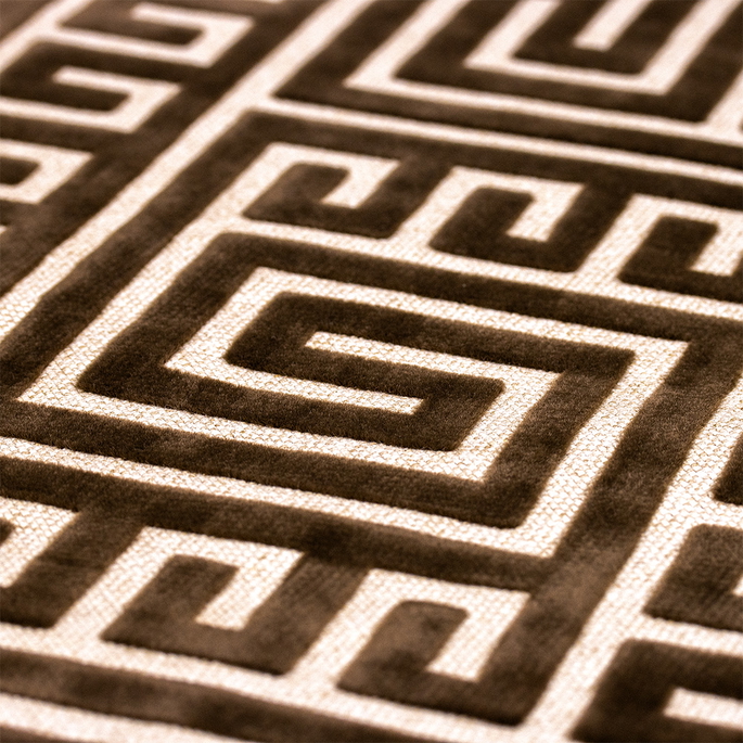 RK Classics Kensington Flocked Brown Upholstery Fabric image 2 of 3