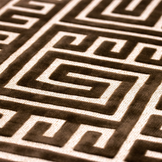 RK Classics Kensington Flocked Brown Upholstery Fabric image 2 of 3