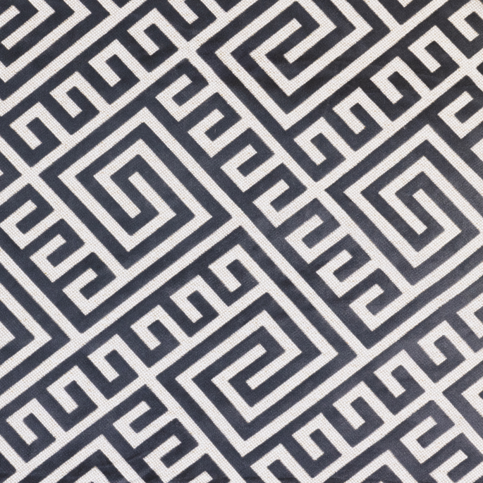 RK Classics Kensington Flocked Gray Upholstery Fabric image 1 of 2