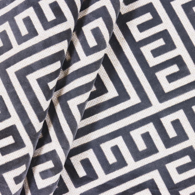 RK Classics Kensington Flocked Gray Upholstery Fabric image 2 of 2