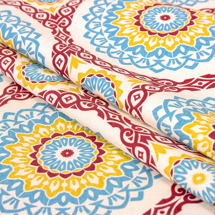 Richloom Olympus Suzani Red/Aqua Fabric image 2 of 3