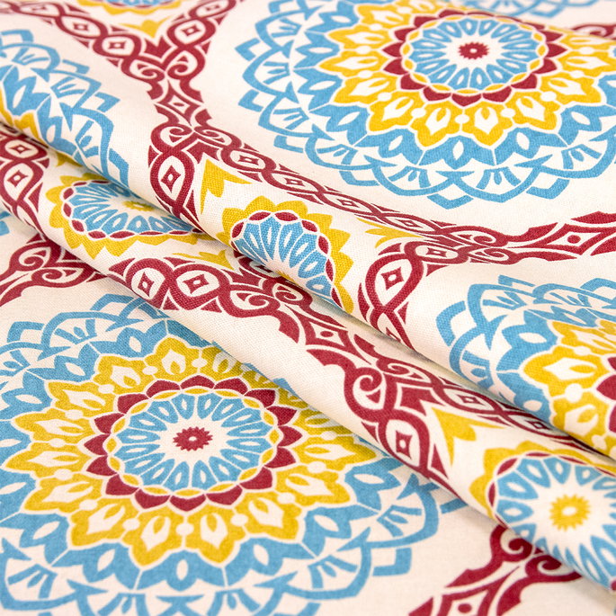 Richloom Olympus Suzani Red/Aqua Fabric image 2 of 3