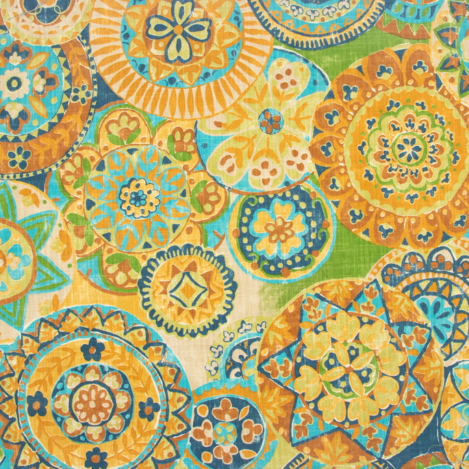 RK Classics Suzani Medallion Gold Fabric image 1 of 3