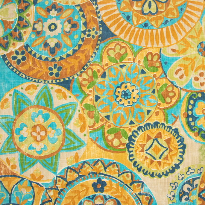 RK Classics Suzani Medallion Gold Fabric image 2 of 3