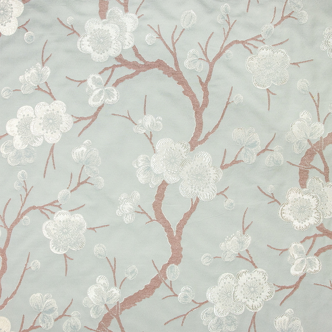 RK Classics Blossoms Silver/Blue Fabric image 1 of 3