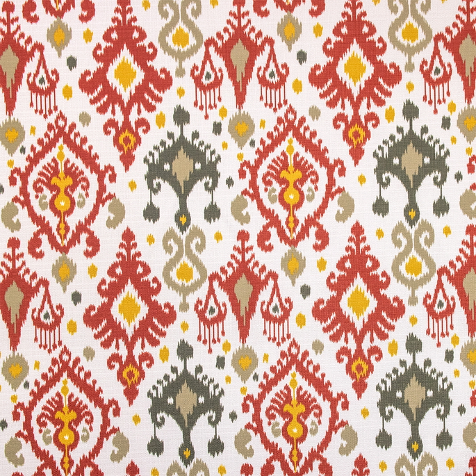 RK Classics Stella Ikat Crimson Red Fabric image 1 of 3