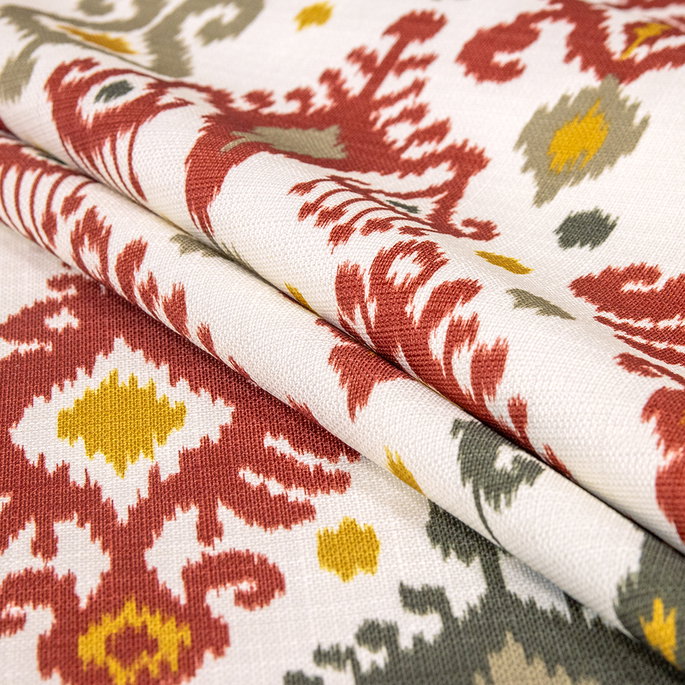 RK Classics Stella Ikat Crimson Red Fabric image 2 of 3
