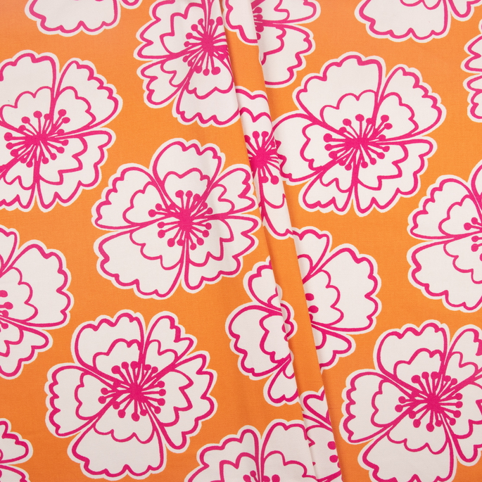 P. Kaufmann Snappy Poppy Tangelo Fabric image 2 of 3