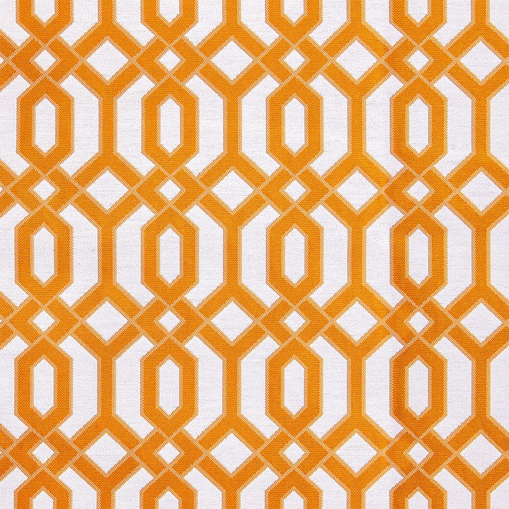 1 good 1/3 Yd Designer White Orange Abstract Geometric Cotton Upholstery Drapery Fabric WHS1107