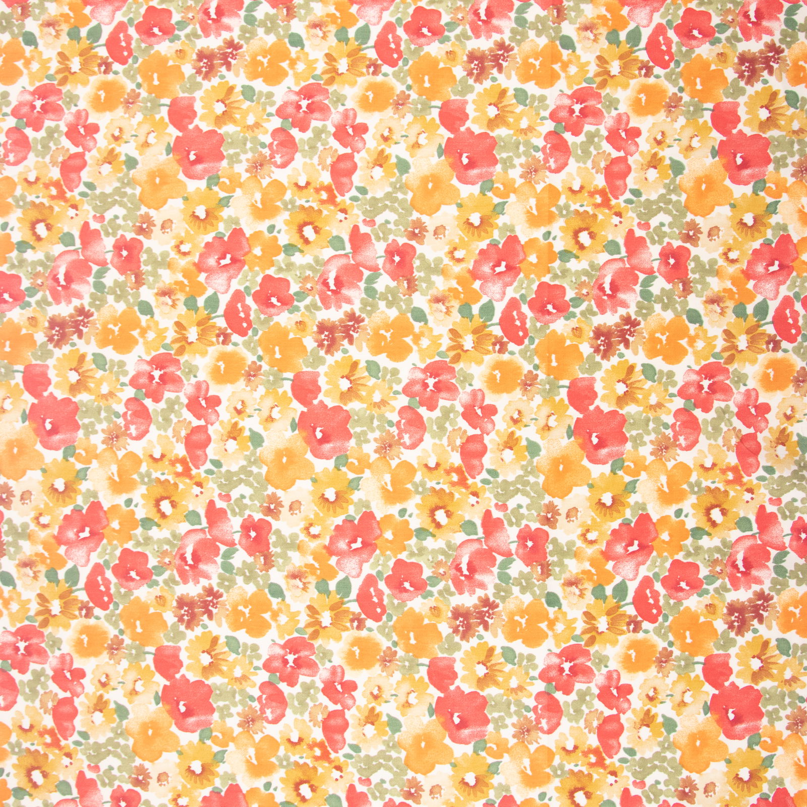 Vintage flocked dot orange yellow floral fabric deals 425.