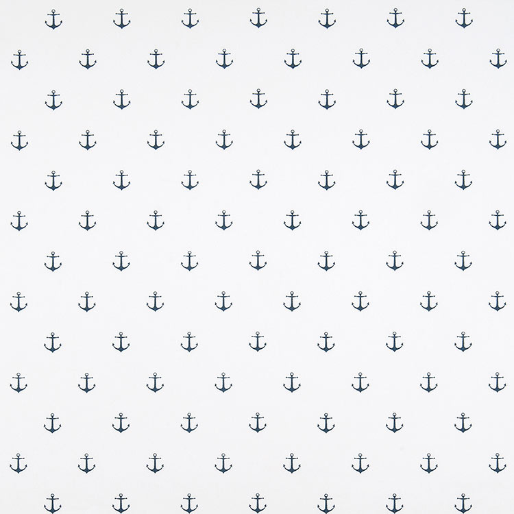 Premier Prints Mini Anchor White/Premier Navy Twill Fabric