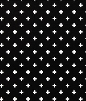 Premier Prints Mini Swiss Cross Black/White Canvas Fabric
