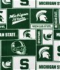 Michigan State Spartans Allover NCAA Fleece Fabric