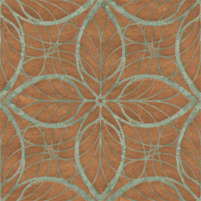 Seabrook Designs Patina Copper &amp; Sage Wallpaper