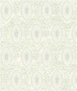 Seabrook Designs Palladium Medallion Green Mist & Off-White Wallpaper